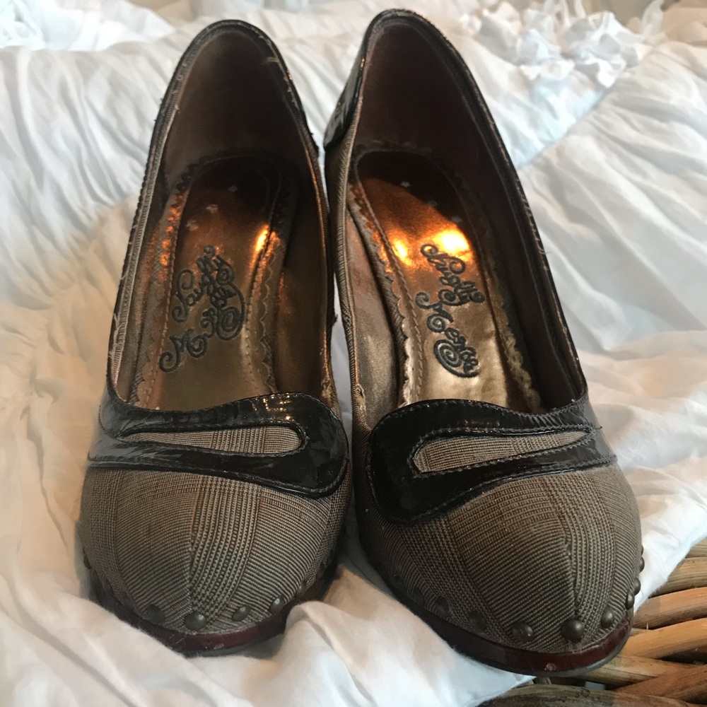 Naughty Monkey Brown Tweed Heels